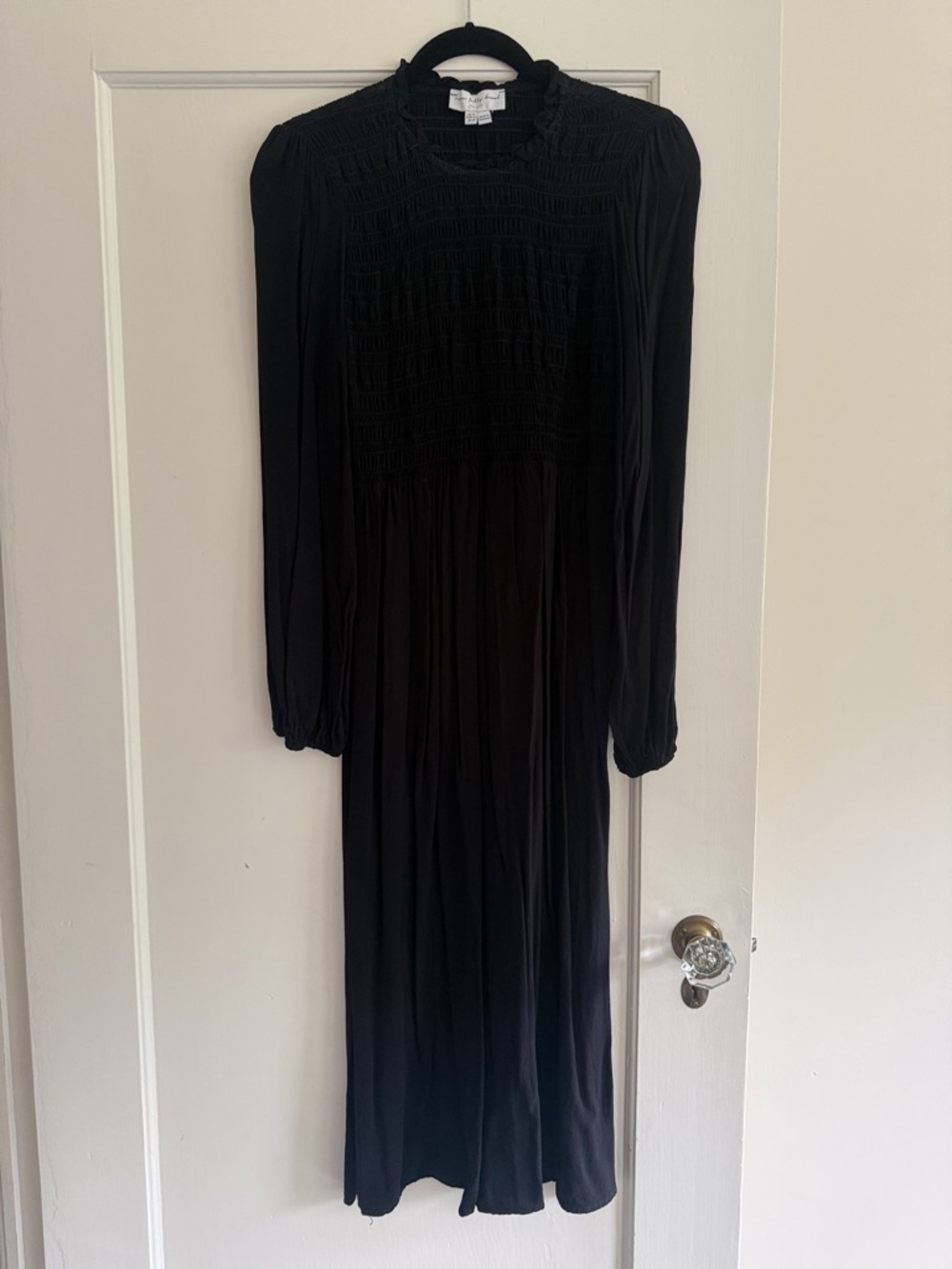 Never Fully Dressed Black Smocked Maxi Dress